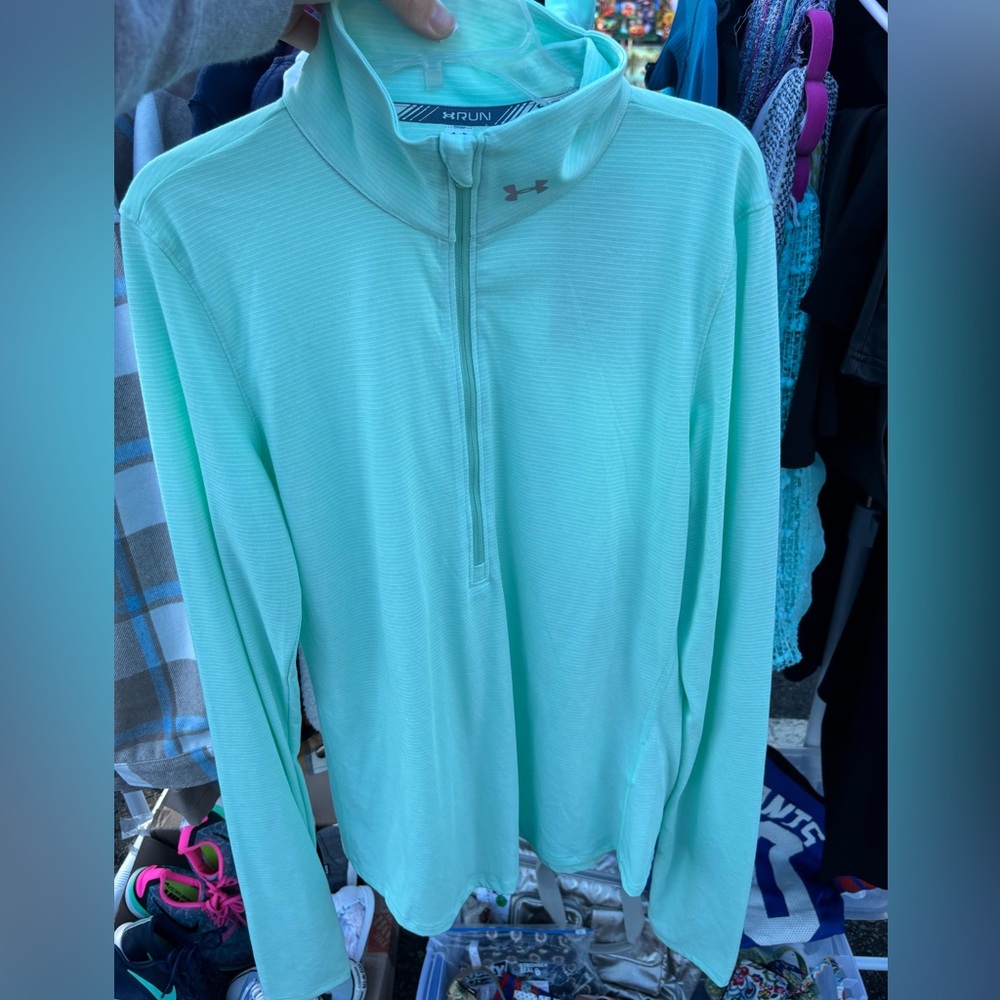 Under Armour Women's Seafoam Green Quarter-Zip Hoodie